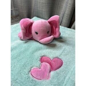 Baby Gear Lovey Security Blanket Plush Hearts Elephant Pink Teal Toy
